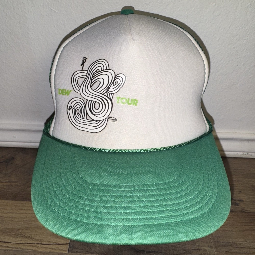 Mountain Dew Tour Skateboarding Green Snapback Trucker Hat Cap Otto Collection
